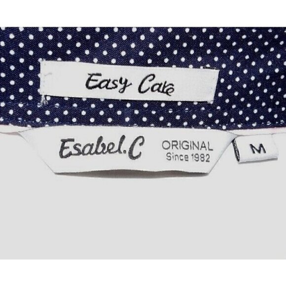 ESABEL. C white easy care button up fitted blouse woman's size M NEW, NO TAGS - Picture 5 of 5